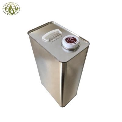 China Gasoline engine packing oil and adhesive cement 5 liter rectangular metal jerry oil tin can with metal squeeze cap for sale