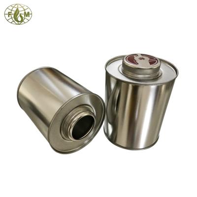 China Wholesale Glue Squeeze Lid Cover 400ml Round Metal Tin Can Packaging Container For Chemical Glue Packaging Use for sale