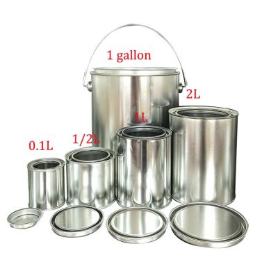 China Packaging 250ml Paint Can Empty 1/2 Cup Paint Tins Candle Round Clear Metal Tin Can 1 Gallon Paint for sale