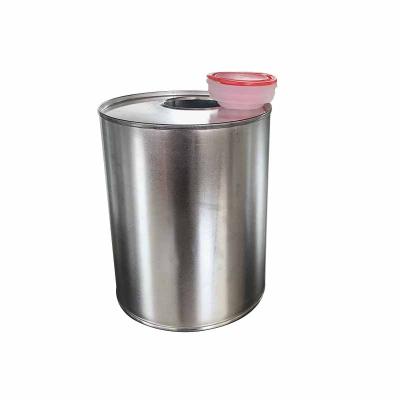 China Plastic Lid 1L Engine Oil Can Squeeze Tin Can Manufacturer With Plastic Cap for sale