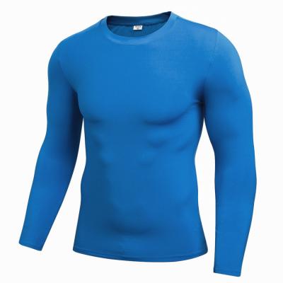 China Wholesale High Quality Breathable Pure Color Men's Fitness Sports Running Tight Quick-drying Long-sleeved T-shirt Shirt for sale