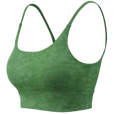 China Women's Breathable Yoga Vest Printed High-elastic Gym Tight Bras With Bare Breast Pad Sports Bras for sale