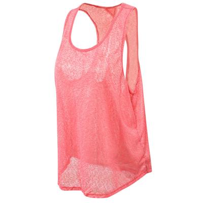 China Women's Mesh Fitness Vest Breathable Yoga Sports Shirt Quick-Drying Loose Running Shirt Top Sleeveless for sale