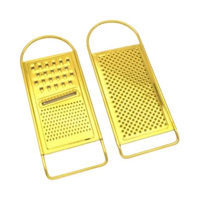 China Viable Gold Copper Plated Vegetable Razor Blades Flat Truffle Stainless Steel Chocolate Slicer Zester Grater for sale