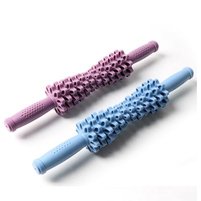 China Handheld Body Massage Stick Flower Rollers Body Massage Stick for Relieve Muscle Pressure YOGA Fitness Stick Leg Massager for sale