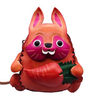 China Manufacturer Cartoonish Supplier New Design Multifunctional Customize Logo Wallet Bunny Genuine Leather Coin Purse for sale