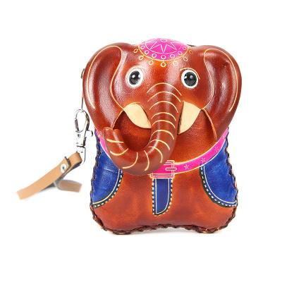 China Cartoonish Wholesale Waterproof Handmade Kids Genuine Leather Change Coin Purse For Birthday Gifts for sale