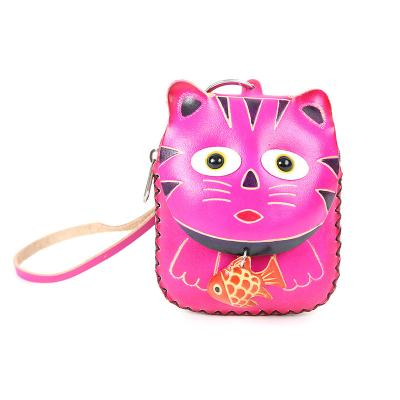 China Cartoonish Bag Customized Genuine Leather Cow Shape Multifunctional Custom Small Coin Purse For Money Holder for sale