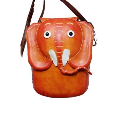 China Portable Cheap Price Waterproof Fashion Elephant Shape Genuine Leather Shoulder Bag For Mobile Phone for sale