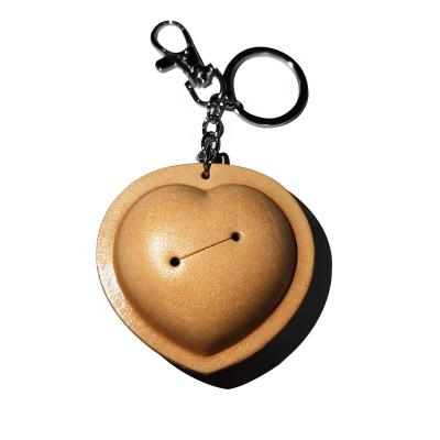 China Promotion Gift Key Chain Customized Private Label Fashion Heart Shape Key Ring Chain Bags Charm Vegan Leather Key Chain for sale