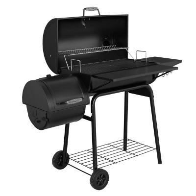 China Adjustable Height Charcoal Grill Offset Smoker With Cover 811 Square Inches Black Outdoor Camping for sale