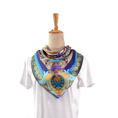 China Wholesale 60x60 Square Pattern Square Satin Luxurious Embroidered Silk Scarf for sale