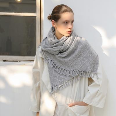 China Warm Relaxation Cashmere Long Scarf Fashion Women Custom Shawl Knit Lady Thick Winter Scarf for sale