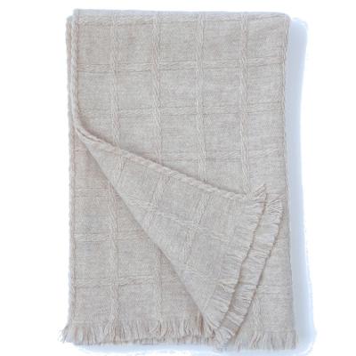 China Relaxation Cashmere Solid Color Jacquard Shawl 100% Full Coverage Cashmere Scarf for sale