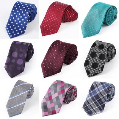 China Classic Jacquard Dots Printed Neck Ties Business Men's Silk Neck Ties For Men for sale