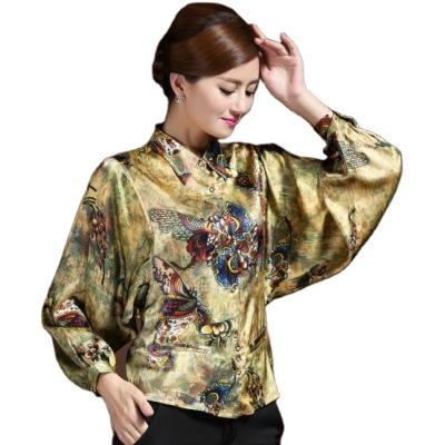 China Custom Anti-Shrink Printing Womens Digital Silk Shirt for sale