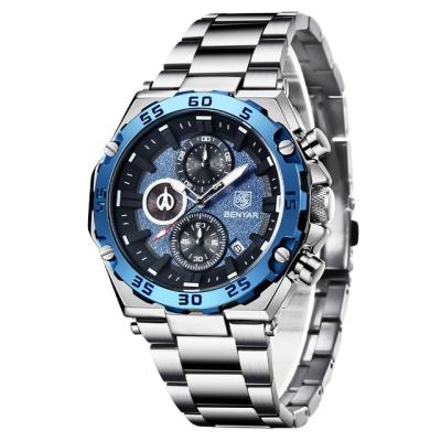 China Factory Automatic Fashion Simple Date BENYAR Men Quartz Watch Stainless Steel Waterproof Luminous Indicator Calendar Watch Relogio Masculino 5178 for sale