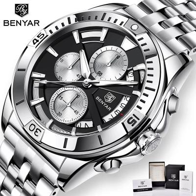 China BENYAR BY-5180 30M Waterproof Date Men's Automatic Sport Luxury Wrist Watch for Men Classic Stainless Steel Strap Men Watch reloj hombres for sale