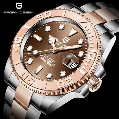 China OEM Luxury Mechanical Wristwatch Men's Brand Stainless Steel Automatic 1651 Watch Day/Date PAGANI Sapphire Glass Waterproof Men Watches for sale