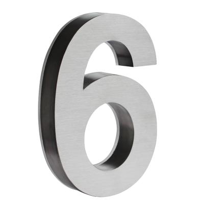 China Easy Installation Modern LED House Number Stainless Steel with Silver Coating and Backlit House Numbers for sale