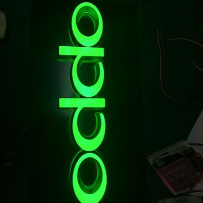 China Store Front Movable Store Led Sign Indoor Panel Lights Apple Logo 3d Acrylic Wall Front Light Up Letter Signage for sale