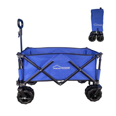 China Shopping DANCHEL OUTDOOR Heavy Duty Collapsible Utility Wagons Carts for Beach Camp, Blue for sale