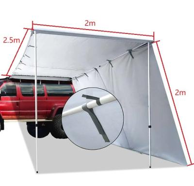 China Sunshade or rain protection DANCHEL OUTDOOR 2*2.5m Car Side SUV Awning with 2m/2.5m side wall front extension wall car roof top tent for sale