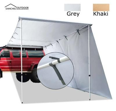 China Sunshade or rain protection DANCHEL OUTDOOR 2.5*2.5m Car Side SUV Awning with 2*2.5m side wall front extension wall car roof top tent for sale