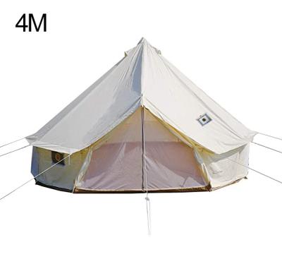 China Diagonal Bracing Type DANCHEL OUTDOOR 4m oxford bell tent camping tent glamping tent  with two stove jacket stove hole for sale