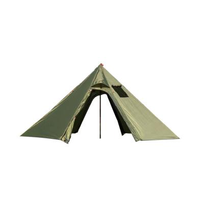 China With stove jacket DANCHEL OUTDOOR 4 season green portable Octagonal pyramid waterproof tent with fire-proof roof stove jacket hole for sale