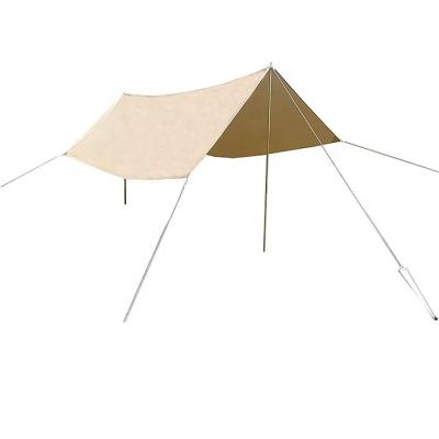 China Straight Bracing Type DANCHEL OUTDOOR Khaki 3*4M Cotton Canvas Sun Shelter Waterproof Awning with Pole for Bell Tent for sale