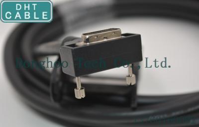 China Right Angle Camera Link Cable MDR Overmolding Black Color With Screw Locking for sale