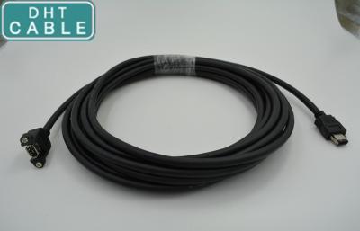 China 6 Pin Cover Panel Mount 1394 Firewire Cable 1394A Male To 1394A Female With Screw Lock for sale