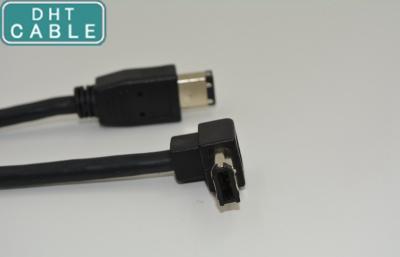 China Right Angle IEEE 1394 Firewire Cable With 1394A 6 Pin 90 Degree Female Connector for sale