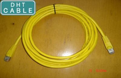 China SSTP Twisted Pair Outdoor CAT6 Ethernet Cable Yellow Color RJ45 Over Mold Connection for sale