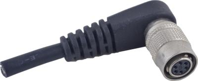 China 6 Pin Hirose Cable Right Angle HR10 6S Cicular Connector For Industrial Camera Trigger for sale