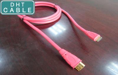 China High Speed Pink Custom Molded Cable Assemblies HDMI A Type Male To C Type Male for sale