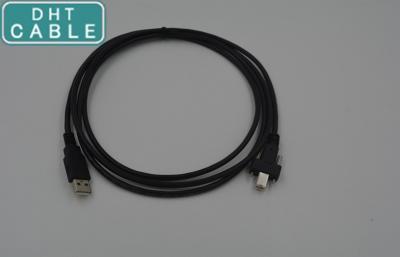 China Screw Lock USB 2.0 A To B Device Cable 10ft Black Color For Factory Machine for sale