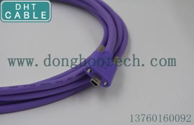 China Round Shape Towline USB 2.0 Cable Purple With Signal Magnifier For Automatic Equipment for sale