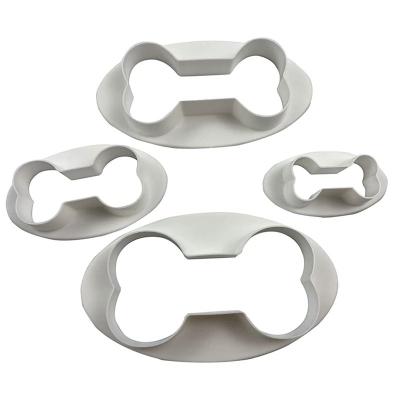 China Cake Decorating Lixsun DIY Homemade Dog Cookie Treats Cutters With 4Pcs Plastic Bone Shape Cookie Cutter Set for sale