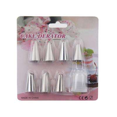 China Lixsun 8PCS Workable Different Types Of Icing Nozzles Baking Cake Decorating Tip Set Tools for sale