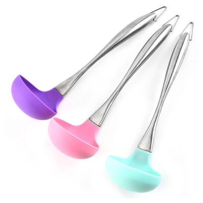 China Lixsun Sustainable Kitchen Utensil Set For Food Grade Silicone Metal Handle Soup Pocket Kitchen Gadgets for sale