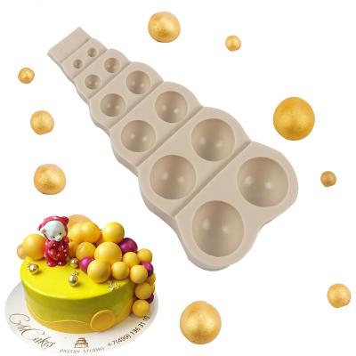 China New Sustainable Homesun Semicircle Sugarcraft Circle Silicone Ruber Fondant Molds Cake Decorating Tools Half Round Circle Chocolate Mold for sale