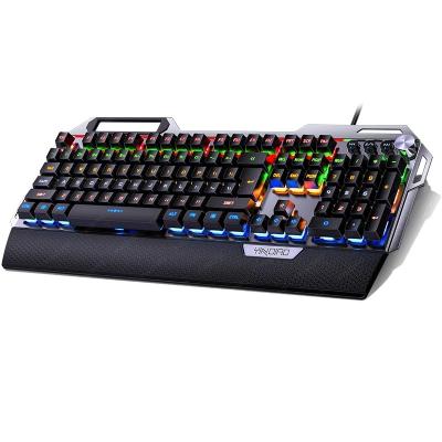 China New Real Metal K100 Gaming Wired Mechanical Keyboard with Hand Rest, Mobile Phone Holder Button Fit 104 Key Wired Keyboard for sale