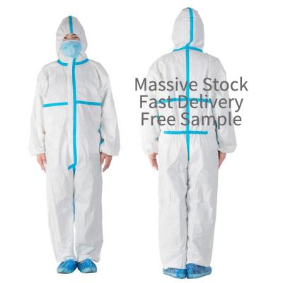 China PP+PE Isolation Coveralls Protective Suit Medical Disposable PPE AAMI PB70 Level 1 2 3 Coveralls Gown for sale