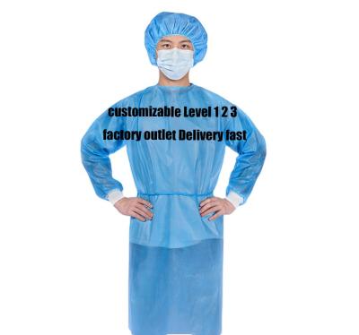 China PP Sell Like Hot Cakes CPE Disposable Isolation Developed High Quality Blue Surgical Gown for sale