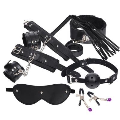 China Sex Games Toys For Couples Back BDSM Kit Handcuffs Sex Toys Set With Mouth Ball Gag Sex Games Sex Flirting Accessories For Couples Adult for sale