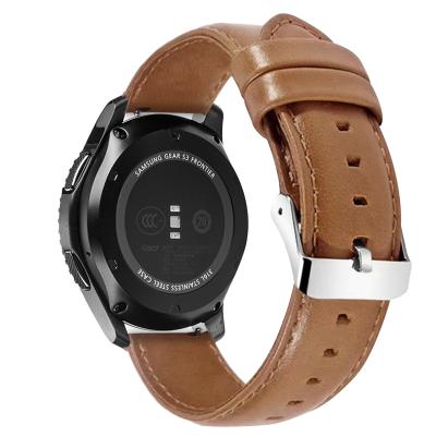 China luxury & Fashion Leather Watch Strap For Samsung Galaxy Gear S3 Brown Color for sale