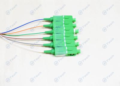 China SC / APC Distribution Fiber Cable , 6 Core Fiber Optic Cable Fan Out 0.9mm Pigtail for sale