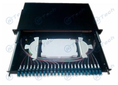 China 48 Cores ODF Wall Mount Fiber Patch Panel , 1U 24 Port LC Fiber Patch Panel Sliding Type for sale